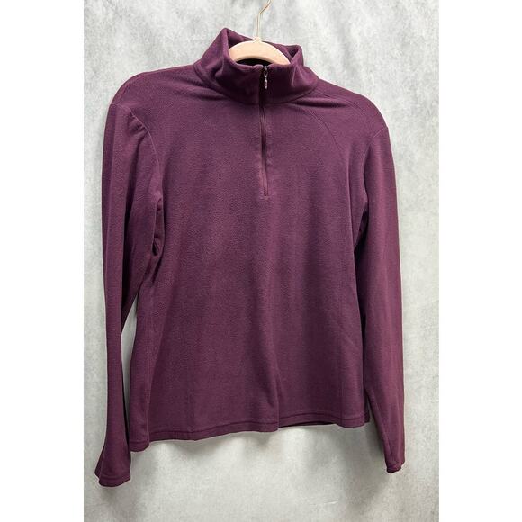 Columbia Womens Sportswear Fleece Sweatshirt Purple 1/4 Zip Pullover Size M - Picture 2 of 9